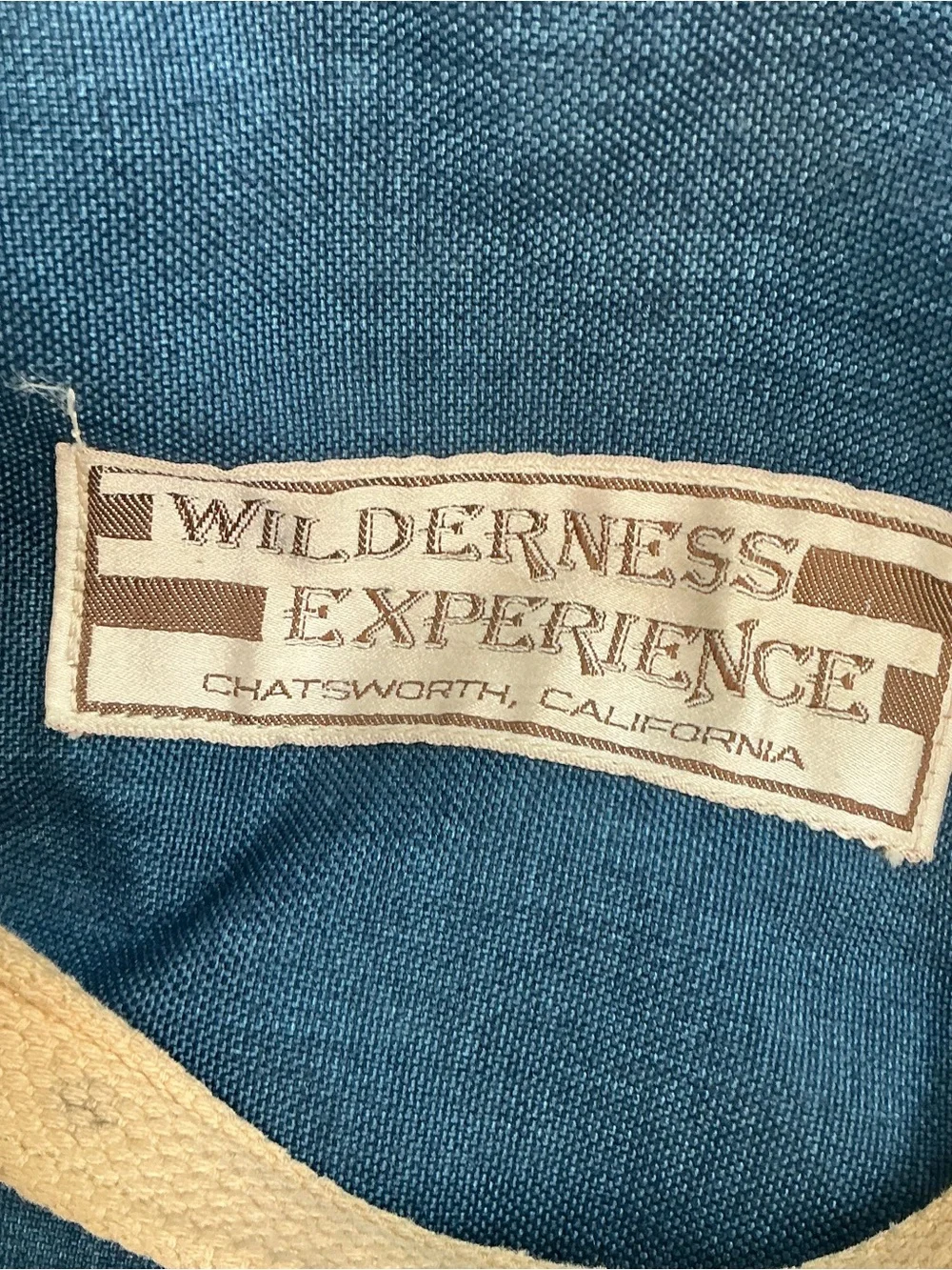Vintage 70s Wilderness Experience Chatsworth, California Navy canvas bag, USA